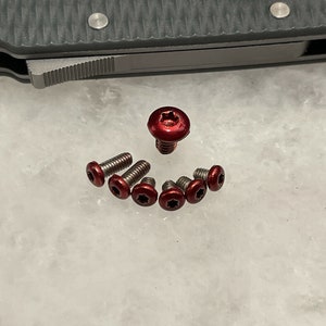 Red Stainless Steel Screws Set For Demko 20.5 Knife Pivot, Scale & Pocket Clip