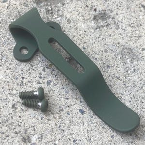 Flat Army OD Green Steel Pocket Clip For Olight Arkfeld Pro Arkfeld UV Flashlight