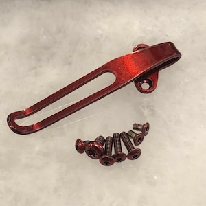 Red Titanium Deep Pocket Clip & Screw Set For Kershaw 1660 Leek Liner Lock Model