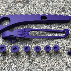 Purple Titanium Spacer Deep Pocket Clip & Screws Set For Spyderco Paramilitary 2