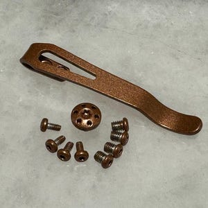 Copper Titanium Pocket Clip w/Stainless Screws For Kershaw 2038 Iridium DuraLock Knife