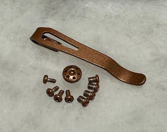 Clip da tasca in rame e titanio con viti in acciaio inossidabile per coltello Kershaw 2038 Iridium DuraLock