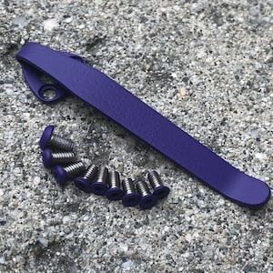 Titanium Pocket Clip Stainless Screw Set For Spyderco Tenacious Resilience Knife
