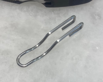 Plain Satin Mini Steel Wire Clip For Spyderco Dragonfly 2 FRN Lil’Native Chicago Knife