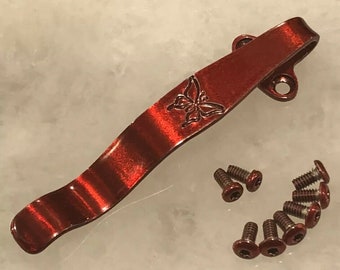 Red Titanium Deep Pocket Clip & Screws For Benchmade Super Freek 560BK-1 Knife