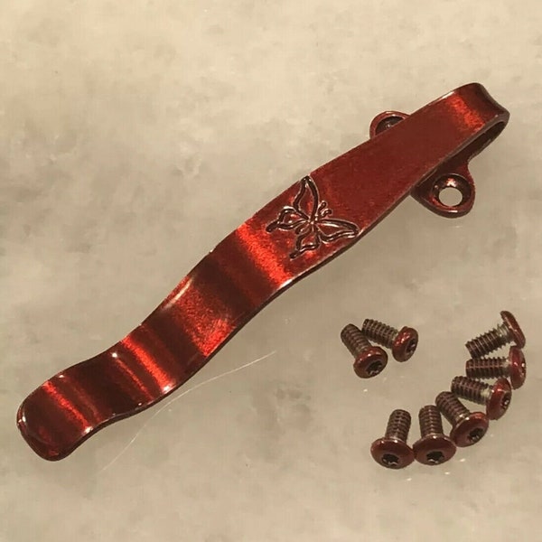 Red Titanium Deep Pocket Clip & Screws For Benchmade Super Freek 560BK-1 Knife