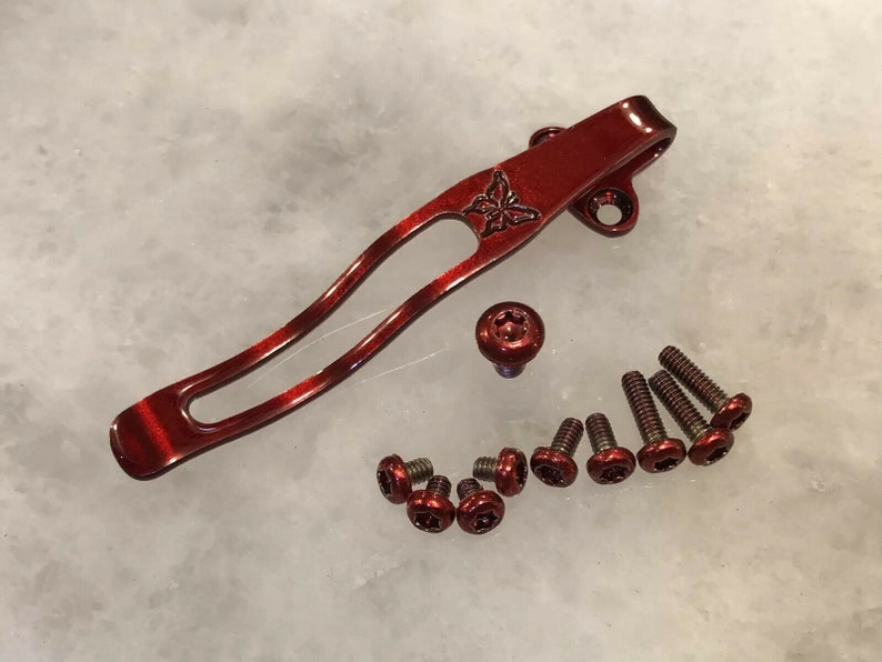 Red Titanium Pocket Clip & Screw Set for Benchmade Mini Etsy