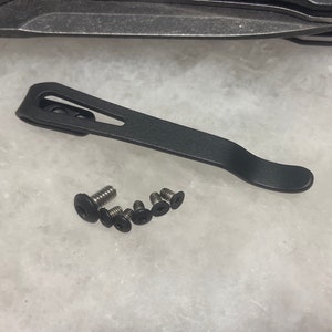 Matte Black Titanium Deep Pocket Clip & Screws For Kershaw Link 1776 Knife