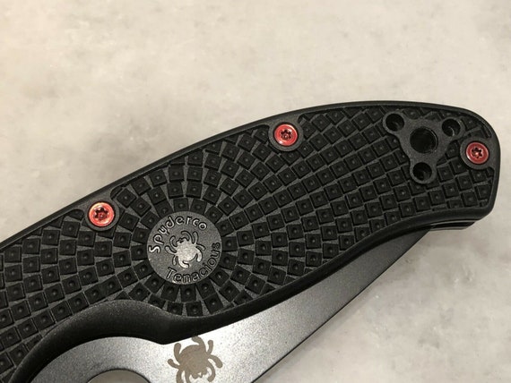 Ambitious CUSTOM Red Handle Screws Persistence Spyderco Tenacious Ambitious CUSTOM Red Handle Screws Persistence Spyderco Tenacious