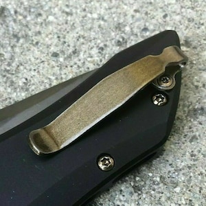 Gold Titanium Deep Pocket Clip & Screws For Kershaw Launch 1 Knife Not Included
