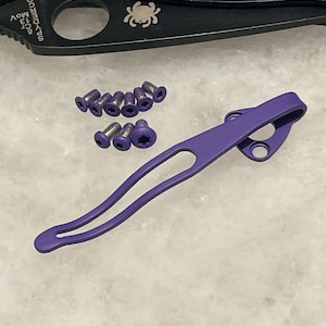 Titanium Pocket Clip Stainless Screw Set For Spyderco Tenacious Resilience Knife