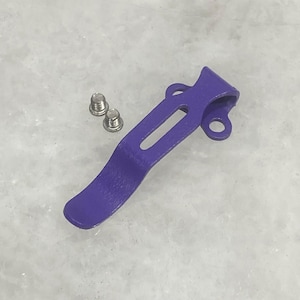 Flat Purple Steel Deep Pocket Clip For Kershaw CRYO 1555, CRYO 2 1556 & Thermite Knife