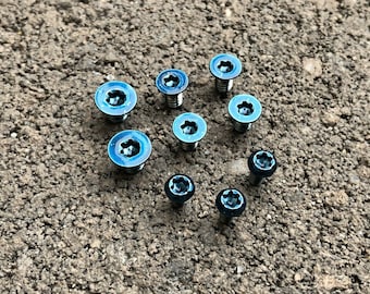 Blue Pivot Scale & Clip Screws for Spyderco Paramilitary 2 - 9pcs