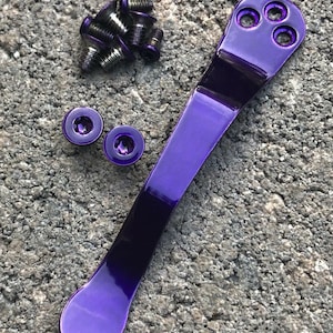 Purple Titanium Pocket Clip & Stainless Screws Set For Spyderco Manix 2 G10
