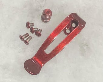 Rot Titan Tiefe Clip, Edelstahl Torx Schrauben Mit Edelstahl Flügelstecker Für Kershaw Bel Air 6105 Messer
