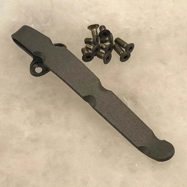 Gray Titanium Deep Pocket Clip & Blue Screws Set For Benchmade 570 Presidio II