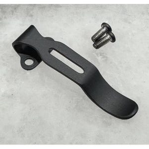 Flat Black Steel Deep Carry Mini Pocket Clip For Ontario Rat 1 Knife Folder