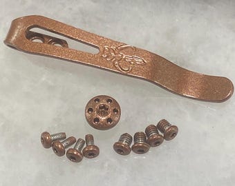 Clip da tasca in titanio e rame con viti in acciaio inossidabile per coltello Kershaw 2038 Iridium DuraLock