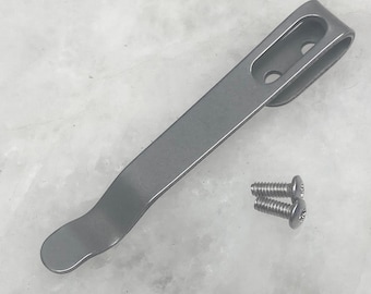 Stonewash Steel Deep Carry Pocket Clip For Kershaw 5150 Lucha Balisong Knife