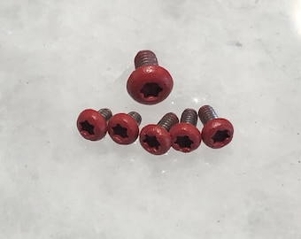 Red Screws Set For Kershaw 1776 Link Aluminum Handle, Pocket Clip & Pivot - 6pcs
