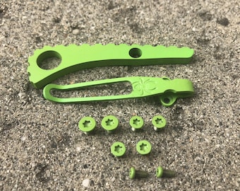 Green Titanium Spacer Deep Pocket Clip & Screw Set For Spyderco Paramilitary 2