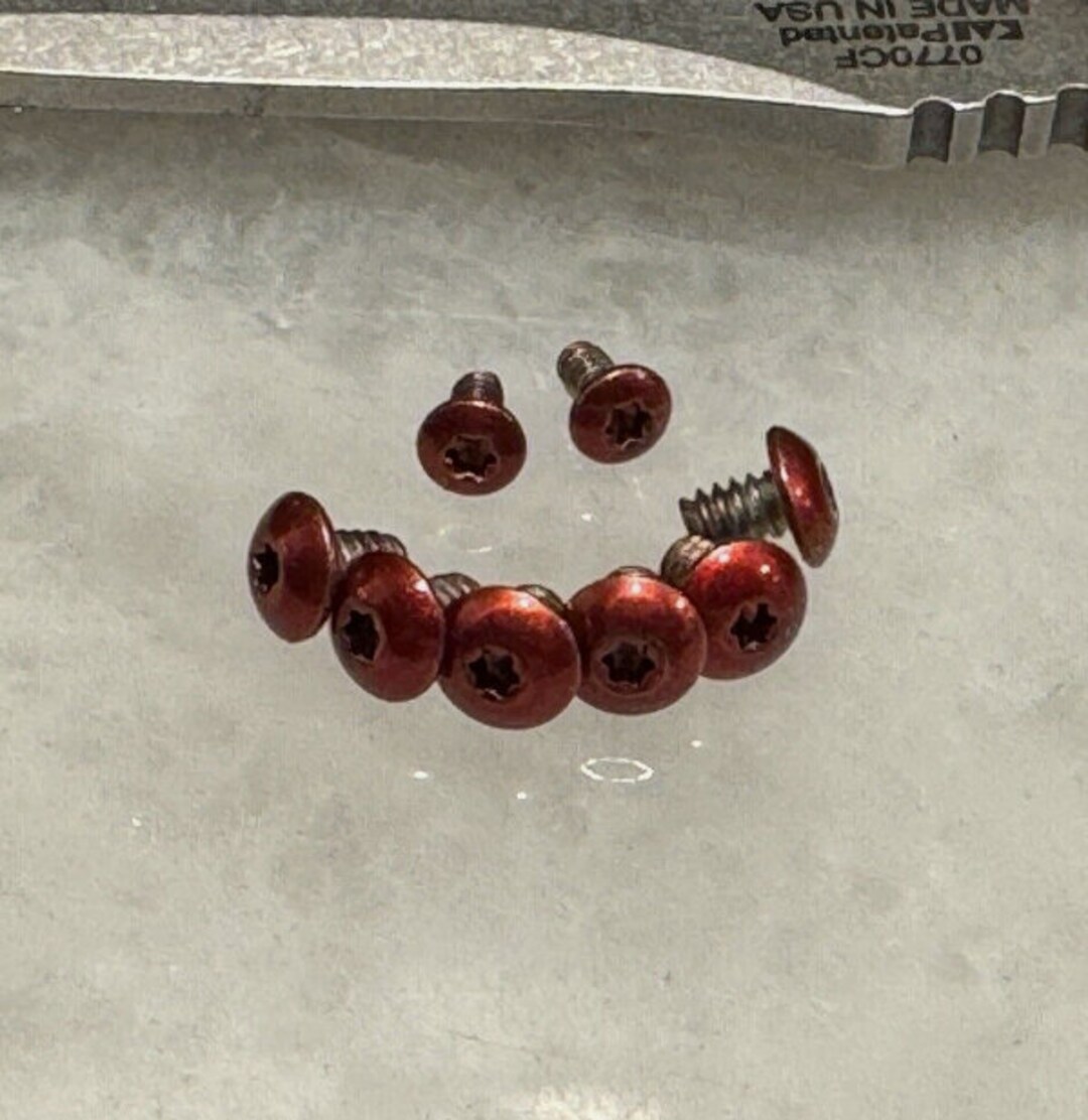 Red Torx Fasteners Red Stainless T6 Torx Screw for Zero Tolerance ZT0770 Knife Scale ...