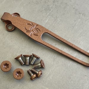 Flat Copper Titanium Deep Pocket Clip Stainless Screws For Spyderco Manix 2 G10