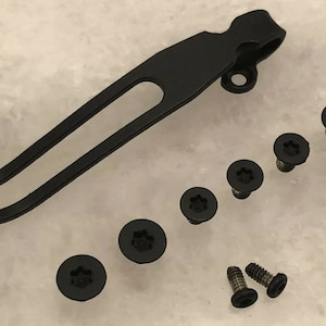 Flat Black Titanium Deep Pocket Clip Screw Set For Spyderco Paramilitary 2