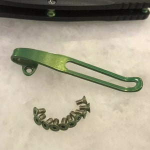 Translucent Green Titanium Deep Pocket Clip & Screws For Benchmade 940-2 Knife