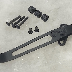 Black Titanium Deep Pocket Clip, Stainless Steel Torx Screw and Standoffs For Kershaw Blur Knife