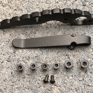 Vintage Bronze Titanium Spacer Deep Pocket Clip & Screws Set Spyderco Manix 2 XL