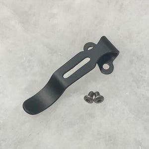 Flat Black Steel Deep Pocket Clip For Kershaw 1620 Scallion Knife