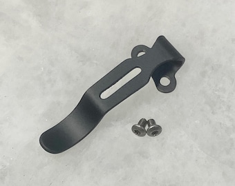 Clip de bolsillo profundo de acero negro plano para cuchillo para cebollino Kershaw 1620