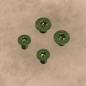 Groene schaal & draaischroef voor Spyderco Para 3 Folder Mes - Set van 4 stuks