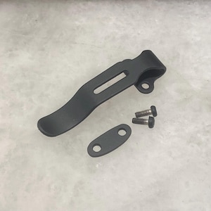 Black Steel Pocket Clip W/Titanium Filler Tab For Nitecore EDC25 EDC27 Flashlight