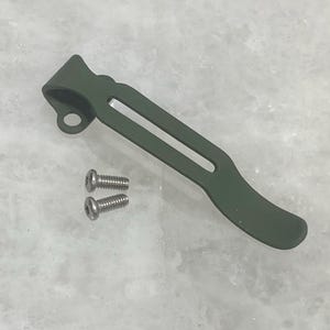 Army Green Steel Deep Carry Pocket Clip For Ontario Rat 1 Knife Folder