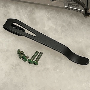 Black Titanium Deep Pocket Clip & Green Stainless Screws Set For ZT0450CF Knife