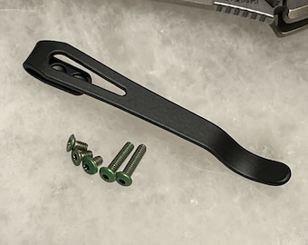 Clip da tasca profonda in titanio nero e set di viti in acciaio inossidabile verde per coltello ZT0450CF