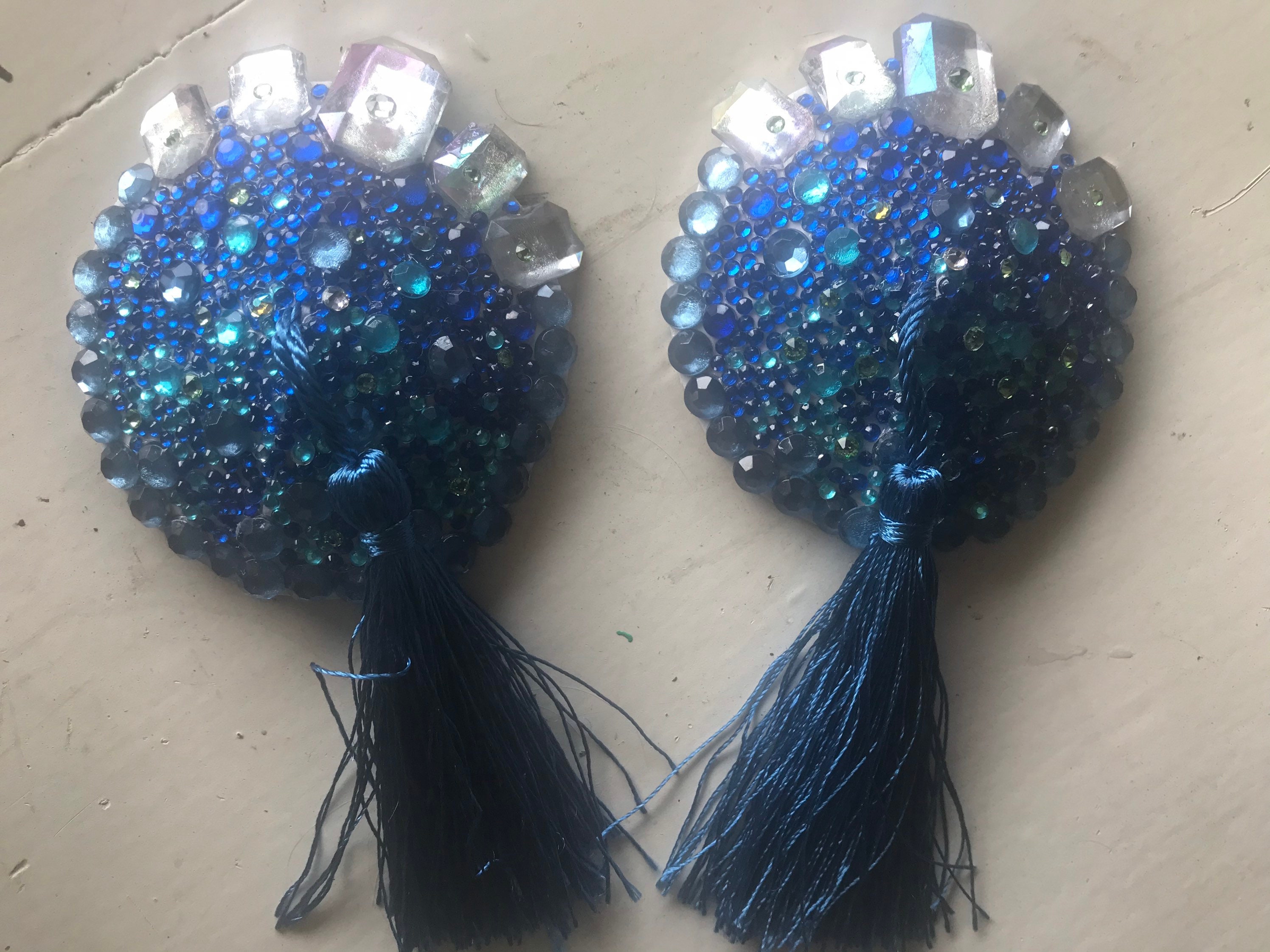 Blue Tassel Texture Pasties Etsy