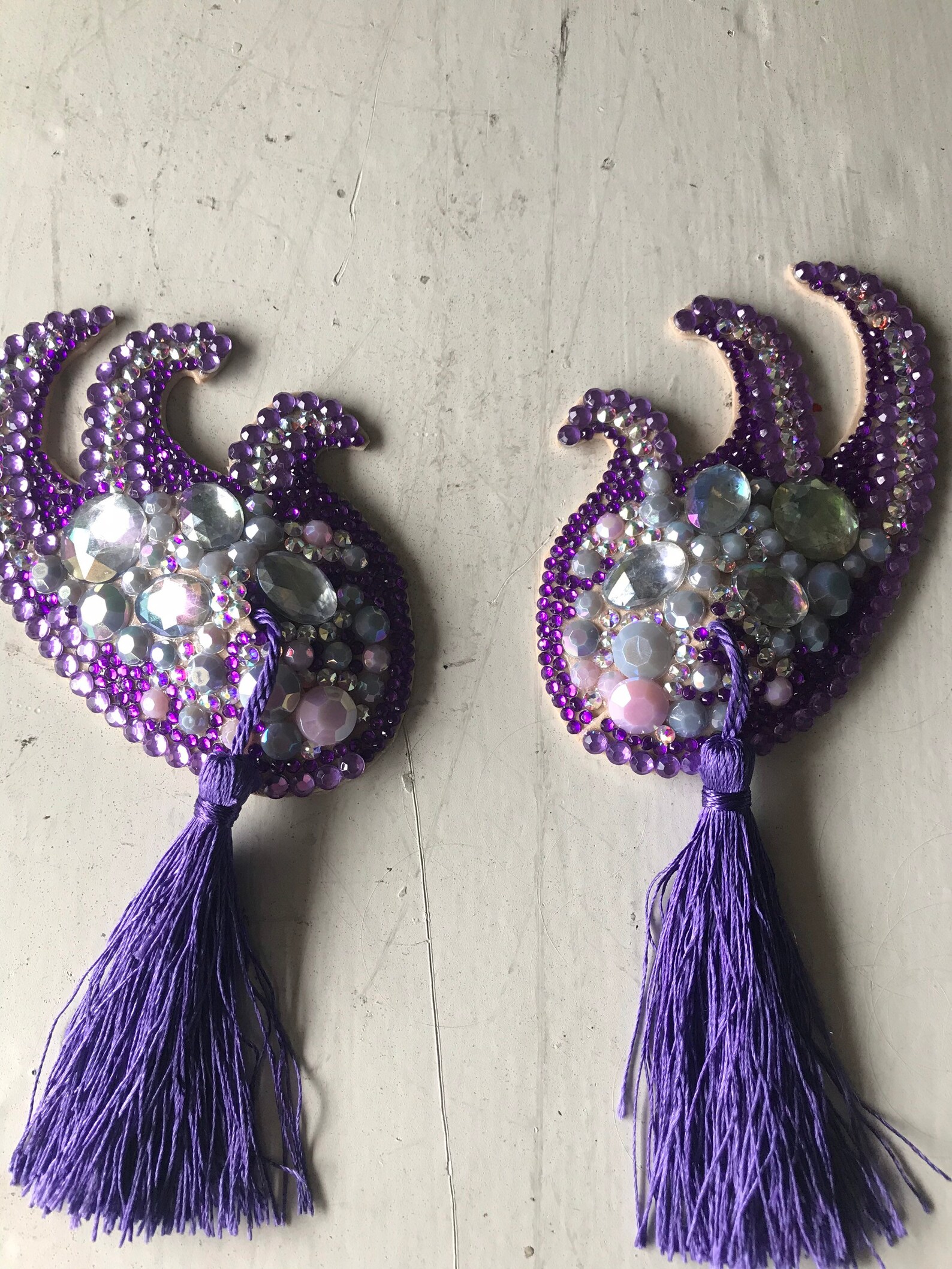 Fancy Purple Wave Tassel Pasties Etsy