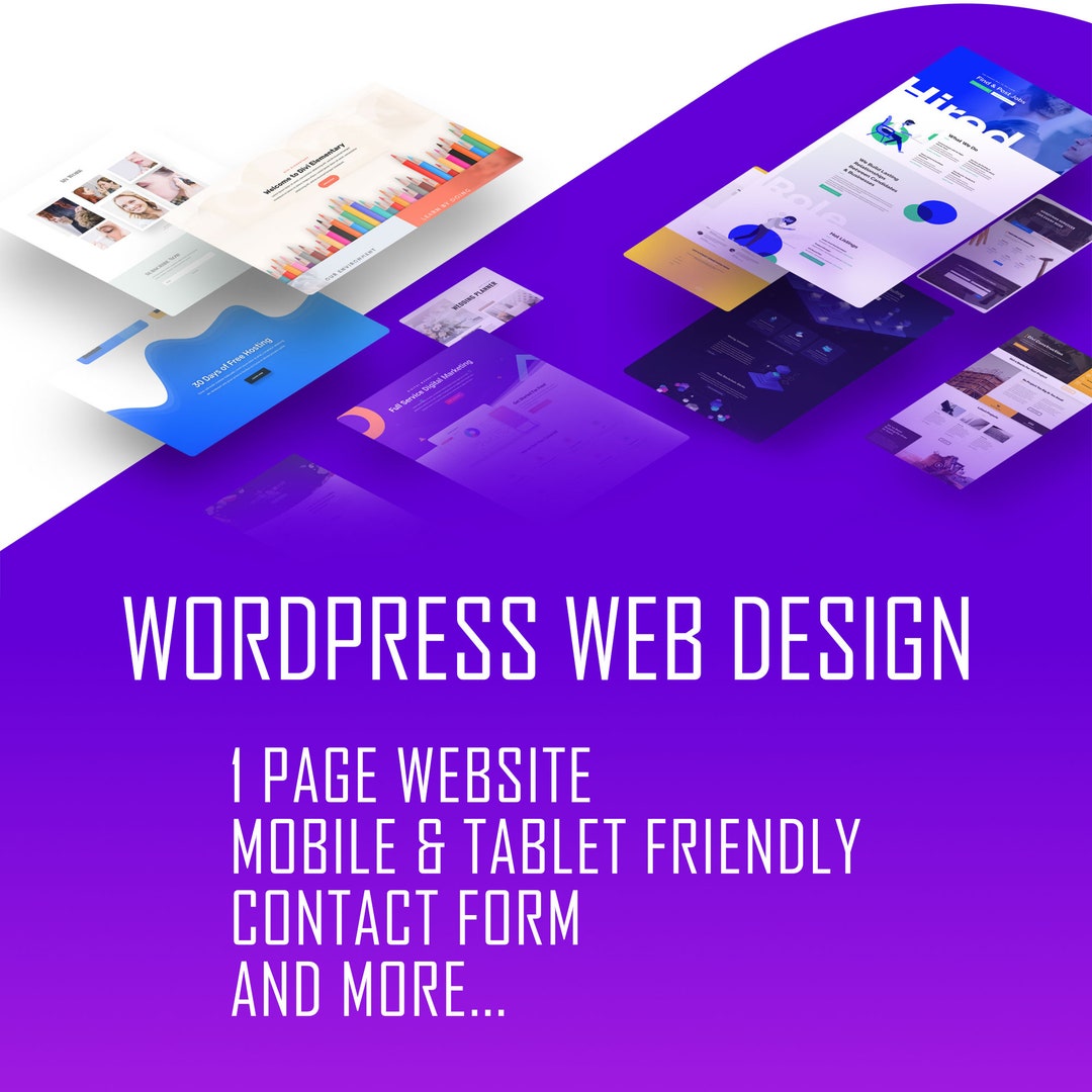 Two Extra Pages for One Page Website Package. - Etsy