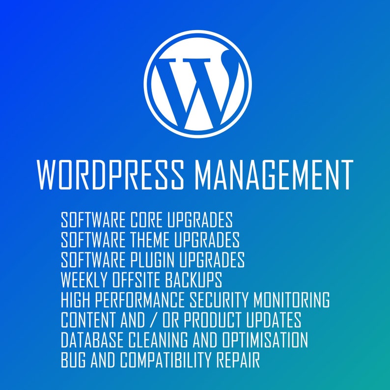 WordPress Help WordPress Maintenance WordPress Updates WordPress Security Monthly Rates WordPress Management WordPress Support