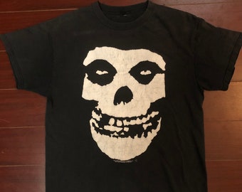 2004 Misfits skull logo with back print vintage tee shirt