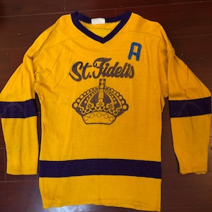 Rare VTG RAWLINGS Los Angeles Kings Durene Hockey Jersey 70s 80s Purple  Gold XL