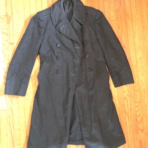 1949 US Army Military Vintage Herren Wollmantel, lange Manteljacke