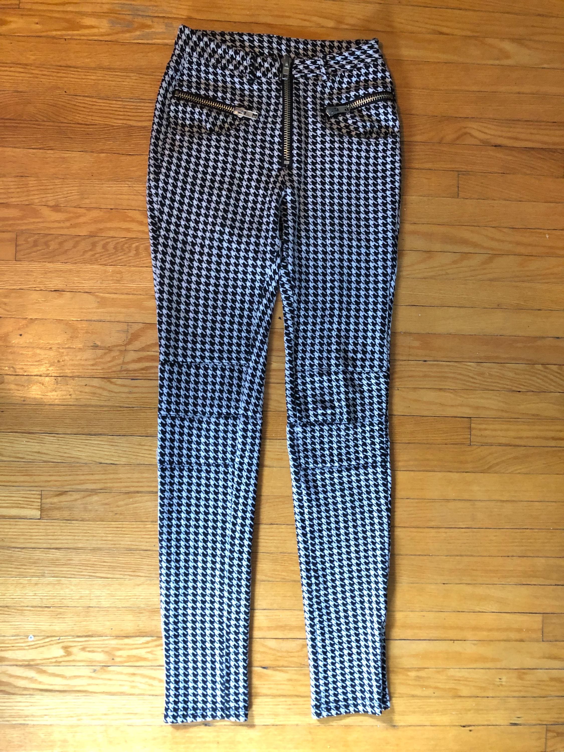 ファッション 通販 2000s UNIF Zipper Vintage Houndstooth White and Black Skinny 小物