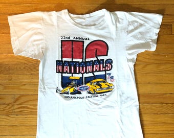 1976 22nd Annual US Nationals Indianapolis Raceway Park hot rod racing vintage tee shirt