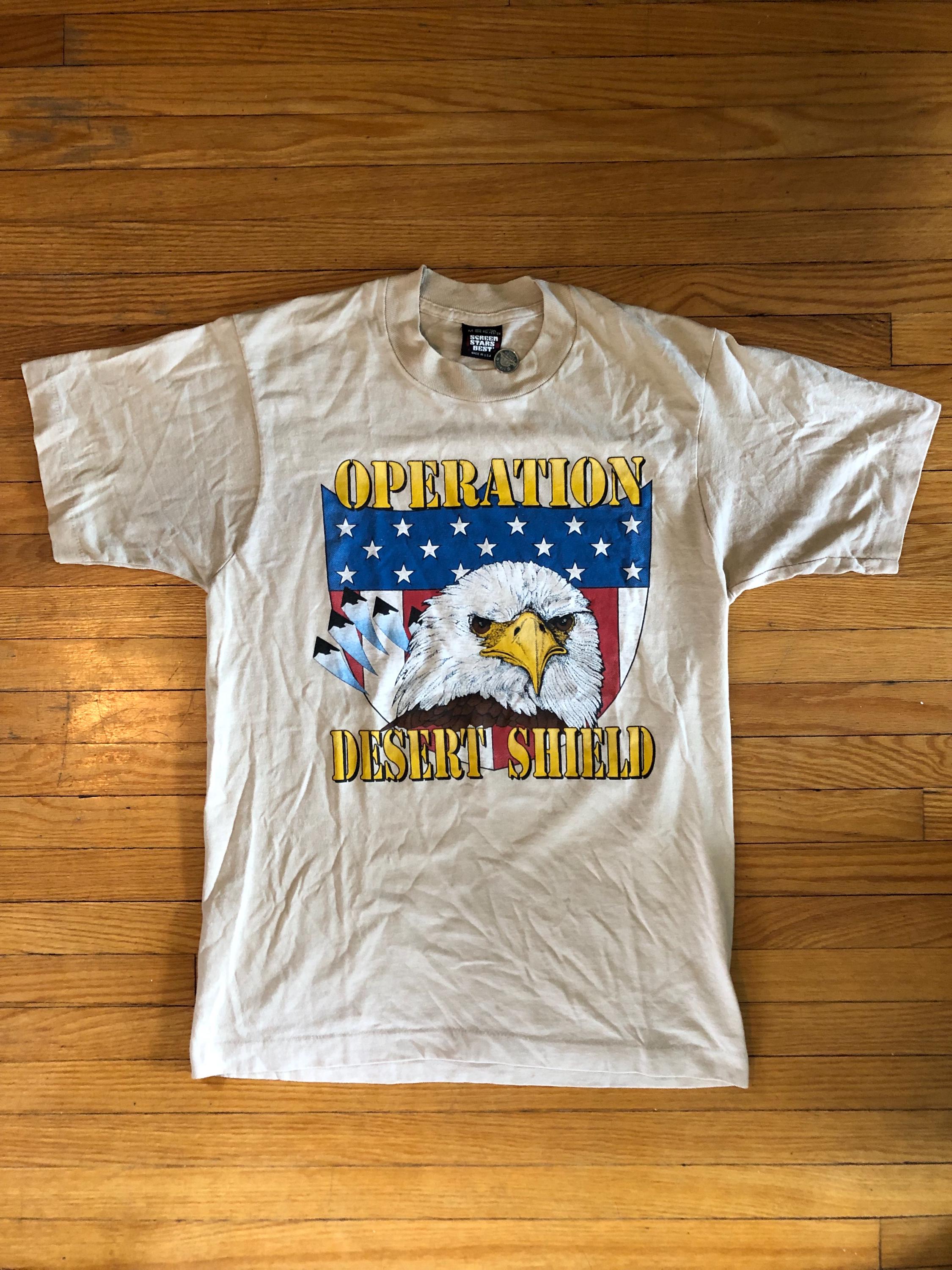 90年代の砂漠の盾作戦のヴィンテージスクリーンスターTシャツ - Etsy 日本