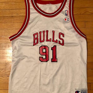 90s Denis Rodman Chicago Bulls 91 Champion Vintage Jersey