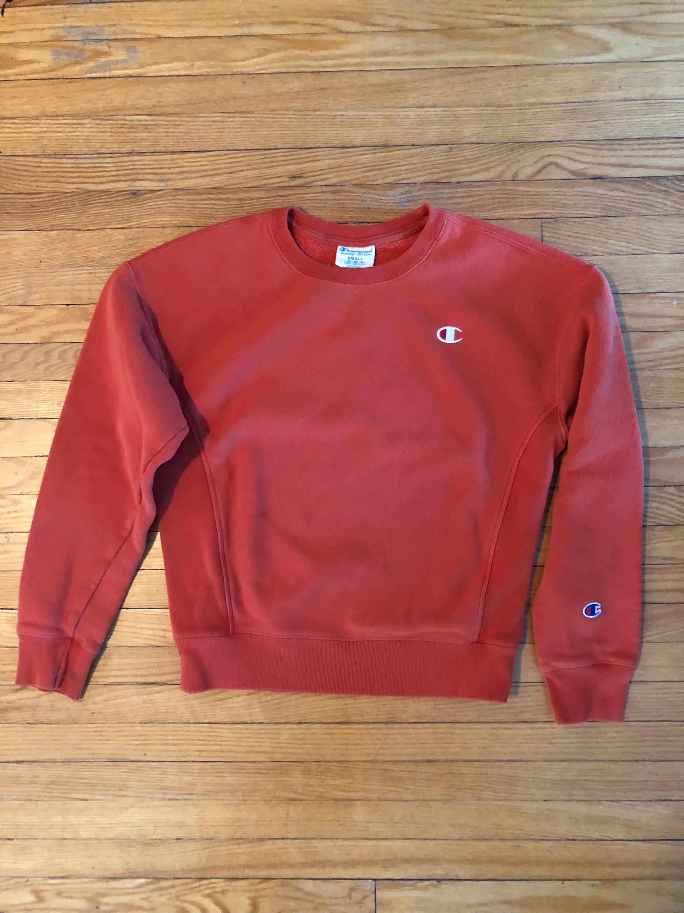 90s / 2000s Champion Brand Reverse Weave Orange Vintage Crew Neck